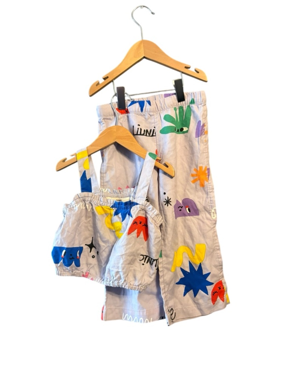 H&M Kids Matching Set Gray with Blue Yellow Green Orange Purple Accents